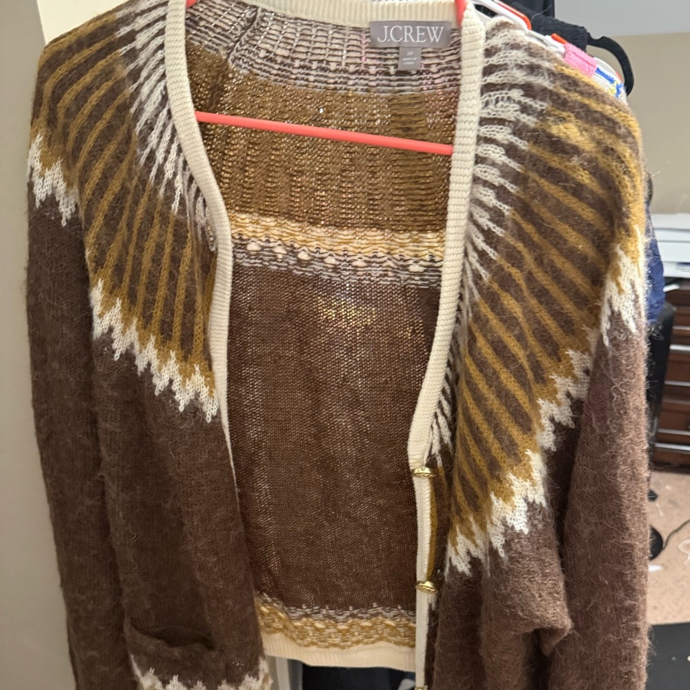 J. Crew Fair Isle cardigan sweater in brushed yarn - Picture 3 of 5